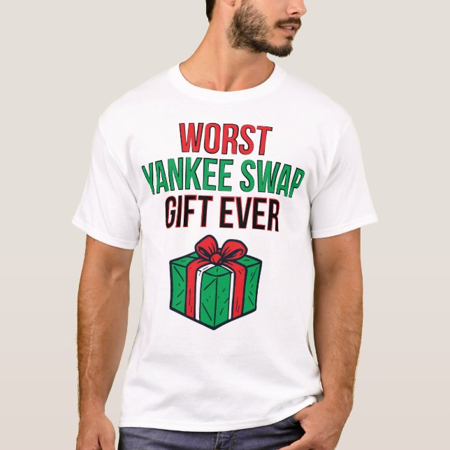 Camiseta Pior presente de Yankee Swap já visto (Frente)