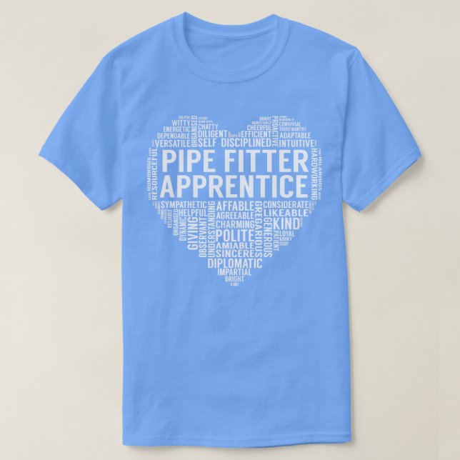 Camiseta Pipe Fitter Apprentice Heart (Frente do Design)
