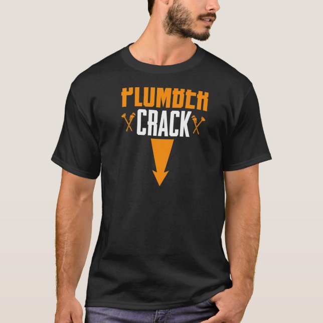 Camiseta Pipefitter Canalizado, Crack Engraçado (Backprin) (Frente)