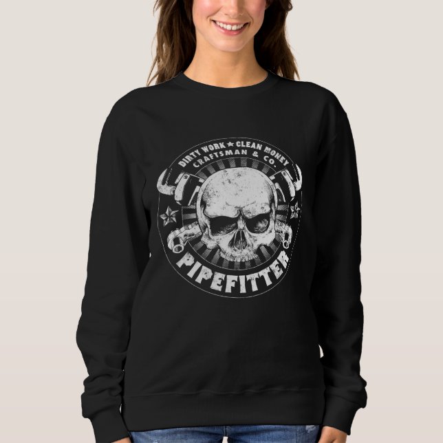 Camiseta Pipefitter Steamfitter Skull E Crossbone Wrenk (Frente)