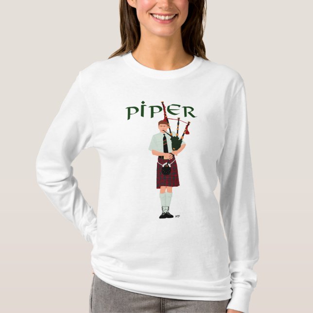 Camiseta PIPER Xadrez Vermelho (Frente)