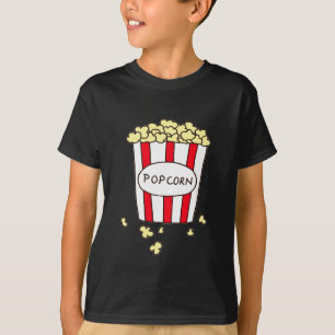 Camiseta Pipoca de Cinema Divertido no Balde Branco Vermelh