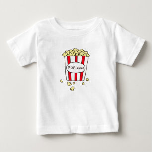 Camiseta Pipoca de Cinema Divertido no Balde Branco Vermelh