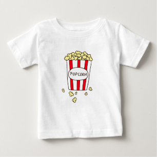 Camiseta Pipoca do cinema do divertimento no balde branco