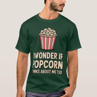 Camiseta Pipoca Engraçada Tema para Homens Mulheres Adultos