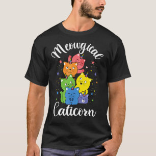 Camiseta Pipoca Meogágica Para Gato De Raparigas Rainbow Un