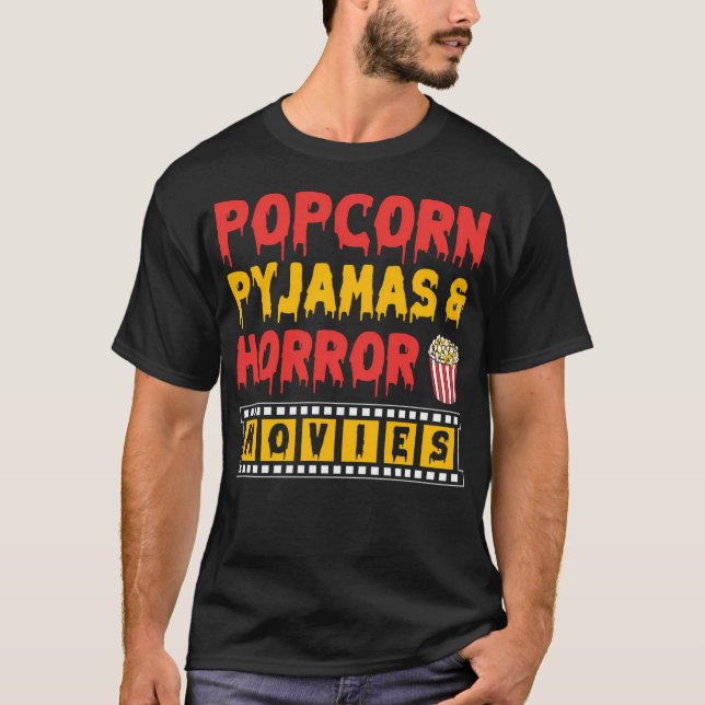 Camiseta Pipoca Pijamas Horror Filmes (Frente)
