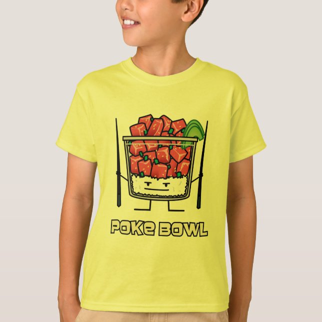 Camiseta Pique o aku dos chopsticks da salada dos peixes (Frente)