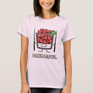 Camiseta Pique o aku dos chopsticks da salada dos peixes