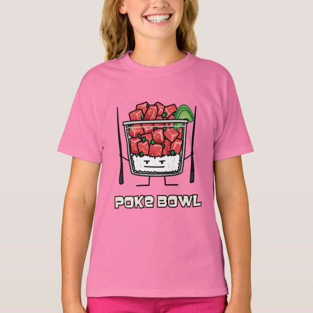 Camiseta Pique o aku dos chopsticks da salada dos peixes (Frente)