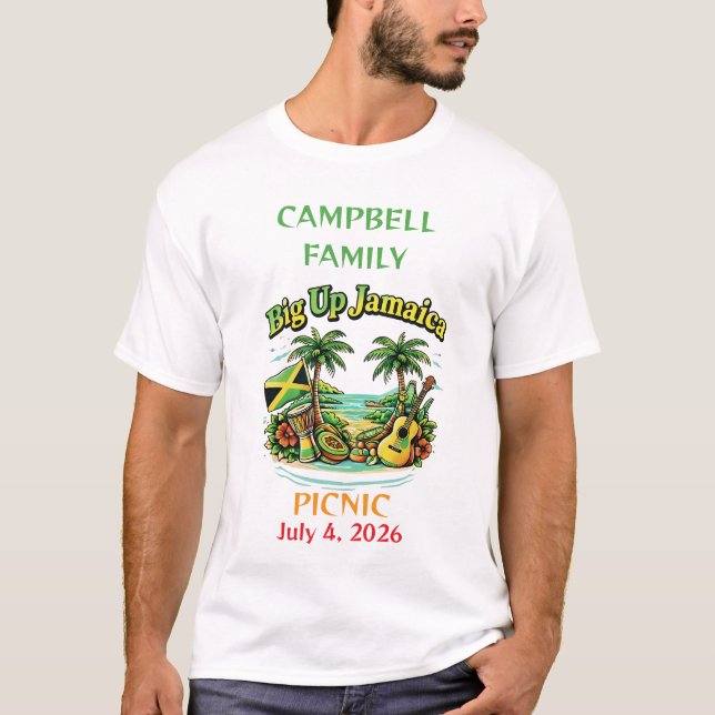 Camiseta Piquenique familiar jamaicano (Frente)