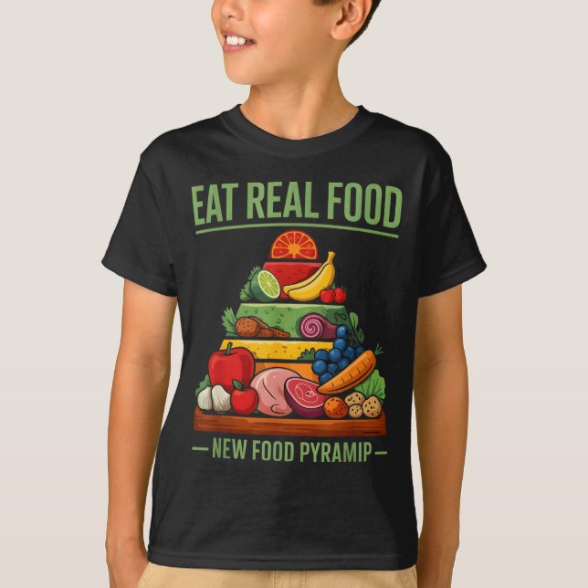 Camiseta Pirâmide Alimentar Comida Real Design (Frente)