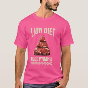 Camiseta Pirâmide Alimentar Dieta do Leão Zero Carb Carnívo