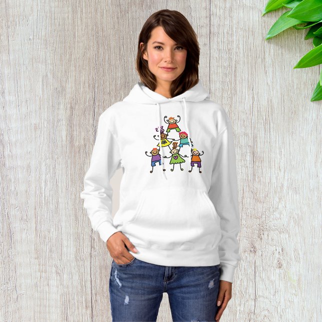 Camiseta Pirâmide de Amizade de Crianças Coloridas (Criador carregado)