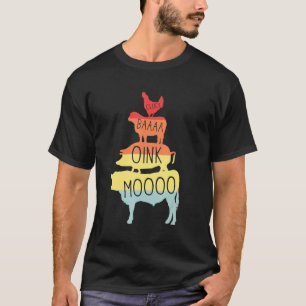 Camiseta Pirâmide de Animais Fazendeiros Fazenda Menina do