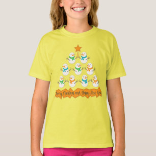Camiseta Pirâmide de árvores de Natal feita de neve do xmas