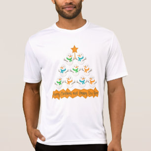 Camiseta Pirâmide de árvores de Natal feita de neve do xmas