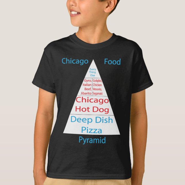 Camiseta Pirâmide de comida de Chicago (Frente)
