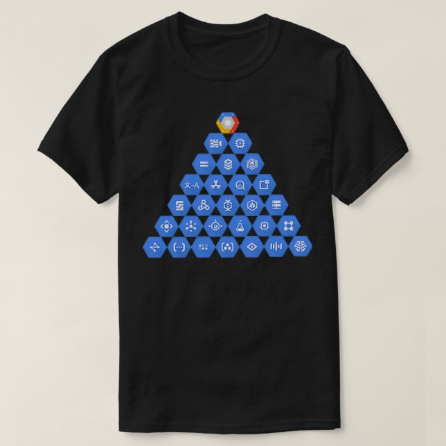 Camiseta Pirâmide de Elementos da Plataforma de Nuvem do Go (Frente do Design)