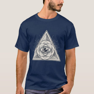 Camiseta Pirâmide do Olho que Tudo Vê geometria símbolo Ill