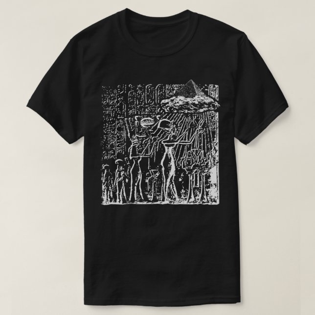Camiseta Pirâmide excelente De Giza Antiga Alienígena OVNI  (Frente do Design)