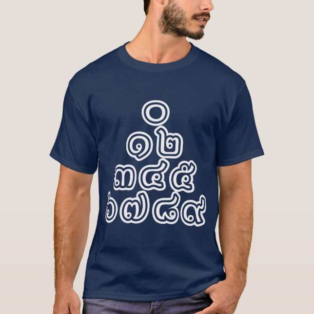 Camiseta Pirâmide Tailandesa de Números ♦ Esquema de Língua (Frente)