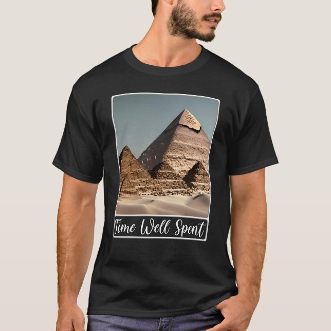 Camiseta Pirâmides de Giza Cairo, no Egito, bem gastas (Frente)