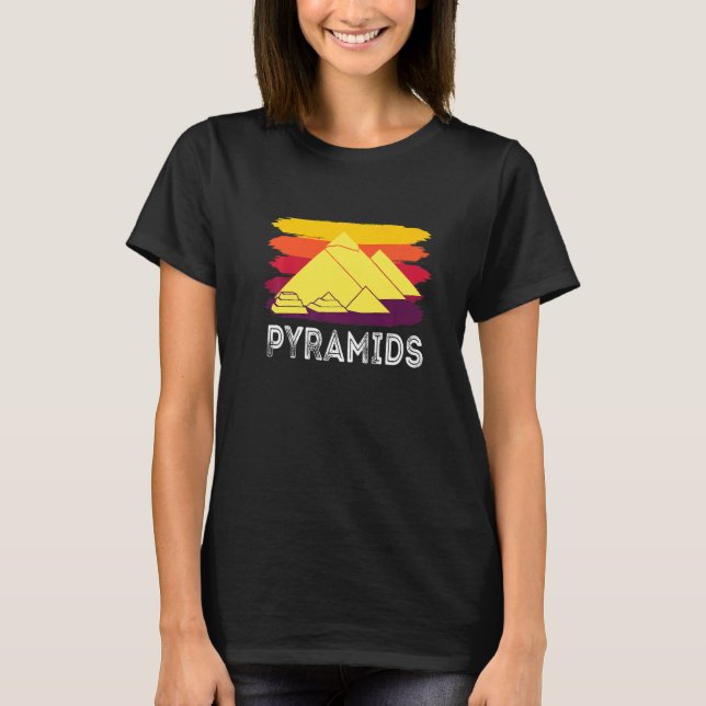 Camiseta Pirâmides De Giza Retro Egito Esphinx Anubis E Pha (Frente)
