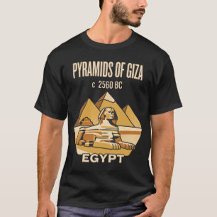 Camiseta Pirâmides de Gizé Egito Cartaz de Viagem Antigo Re
