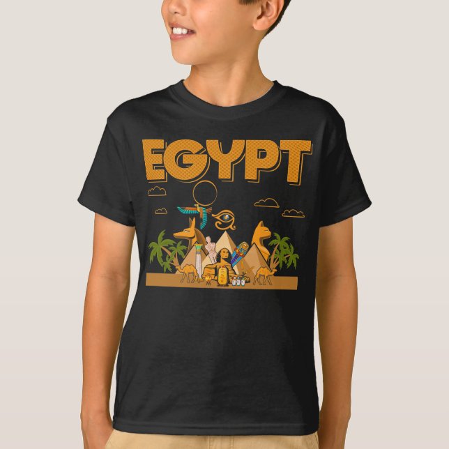 Camiseta Pirâmides Egípcias Camelos Faraó Sphinx Horus Eye (Frente)