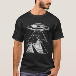Camiseta Pirâmides Egípcias OVNI Abdução Astronauta Alieníg