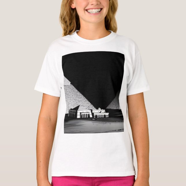 Camiseta Pirâmides Preto e Branco (Frente)