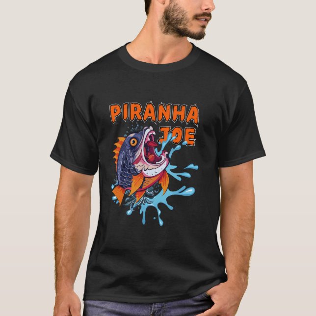Camiseta Piranha Joe excelente dá roupa de Longa Sleeve T S (Frente)
