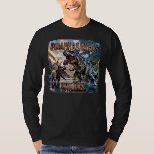 Camiseta Piranhasaurus Destrói Fotográfico – Divertido Assu