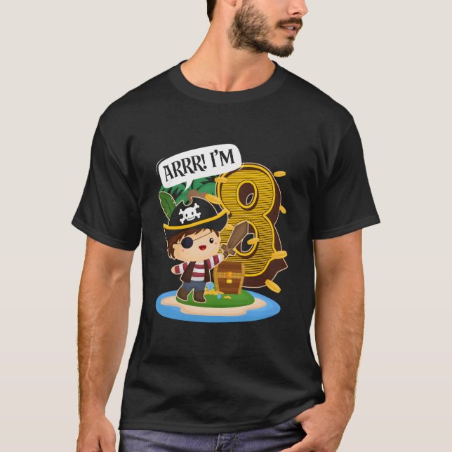 Camiseta Pirata 8º Py 8 Arrr EU SOU 8 (Frente)