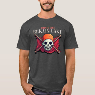 Camiseta Pirata a vida, o crânio e o sinalizador