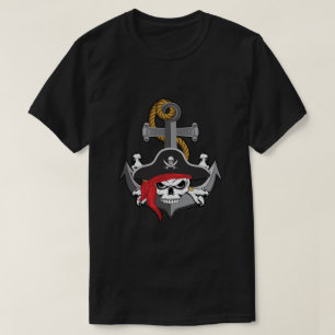 Camiseta Pirata - Âncora do crânio