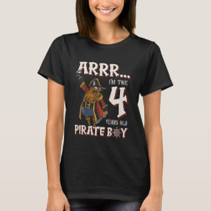 Camiseta Pirata aniversário de criança de 4 anos pirata