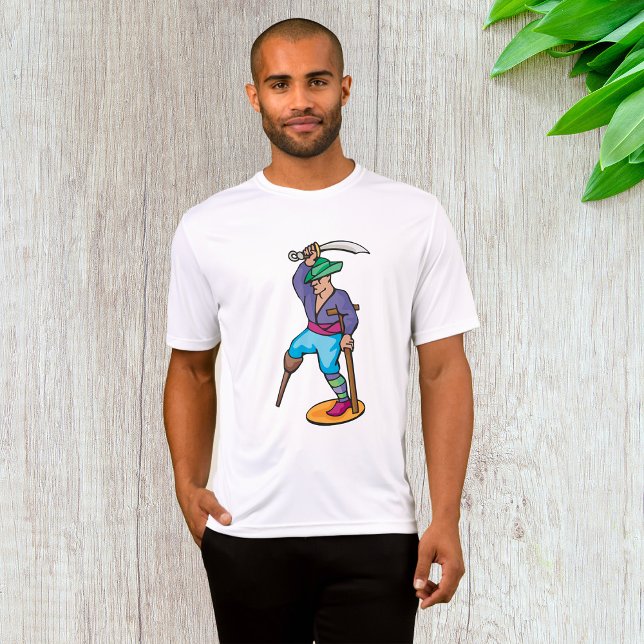 Camiseta Pirata com Perna de Pau e Espada (Criador carregado)