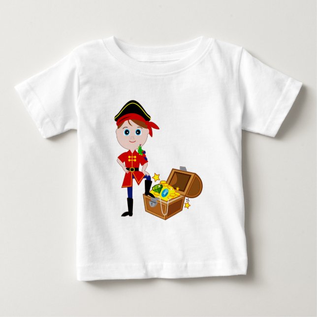 Camiseta Pirata com Treasure Chest (Frente)