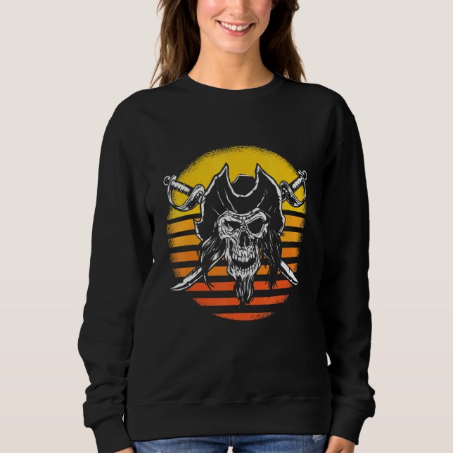 Camiseta Pirata Crânio E Dagger Sunrise (Frente)