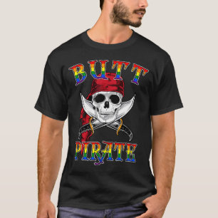 Camiseta Pirata da Bunda LGBT Engraçado Halloween Gay