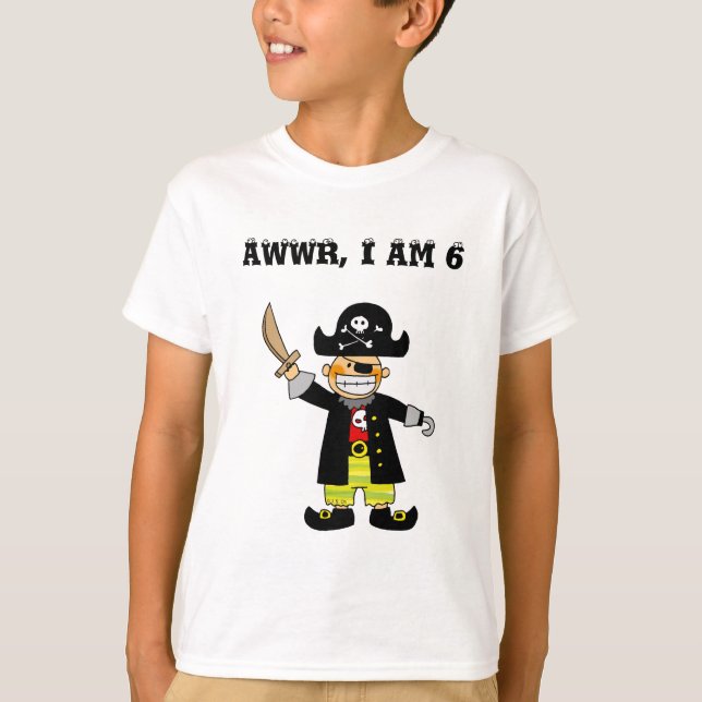 Camiseta pirata de 6 anos (Frente)
