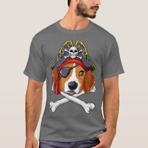Camiseta Pirata de Beagle para Homens Meninas Crianças Cach