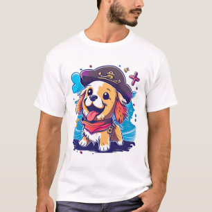 Camiseta Pirata de Cachorro do Retriever do ouro