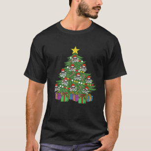 Camiseta Pirata de Natal Pele Crânio Cruzado Ornamentos P