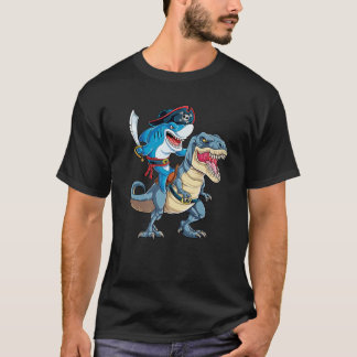 Camiseta Pirata De Tubarão Dinossauro T Rex T Jawsome Boys