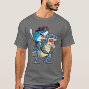 Camiseta Pirata De Tubarão Dinossauro T Rex T Jawsome Boys