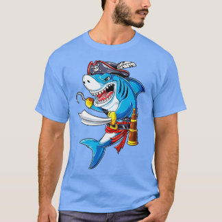 Camiseta Pirata de Tubarão Jolly Roger Flag Jawsome Gift