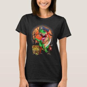 Camiseta Pirata do Assustador do Halloween Dinossaur Rex Ja